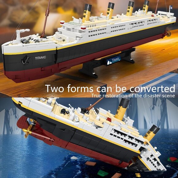 Titanic Building Blocks Set, Toy Ship Model Kit, Building Bricks Sets for Adult - Picture 2 of 5
